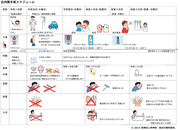 白内障手術スケジュール